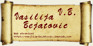 Vasilija Bejatović vizit kartica
